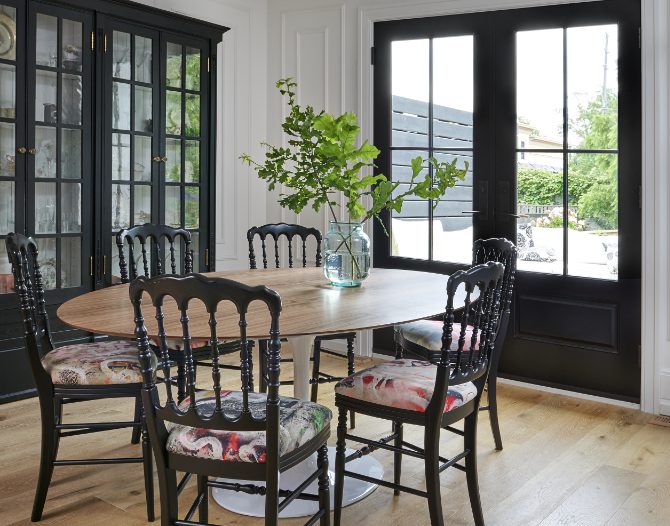 Black French Patio Doors - Dining Room