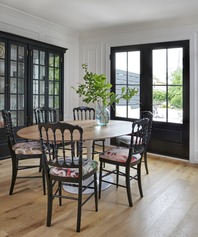 Black French Patio Doors - Dining Room