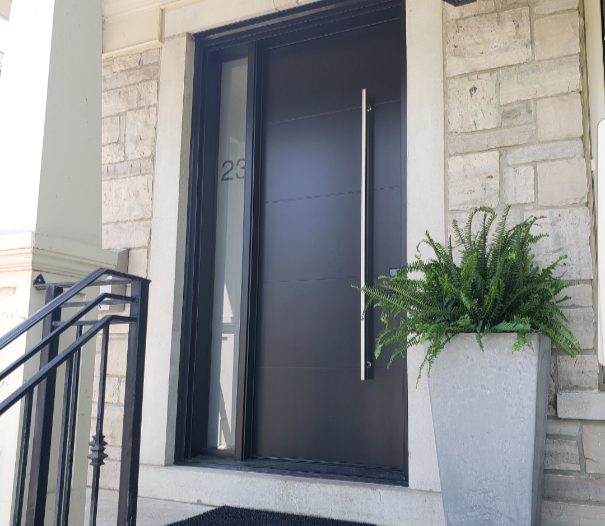 black fiberglass modern door