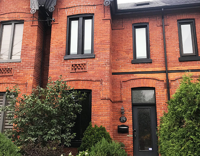 Black casement windows installed in a Toronto home