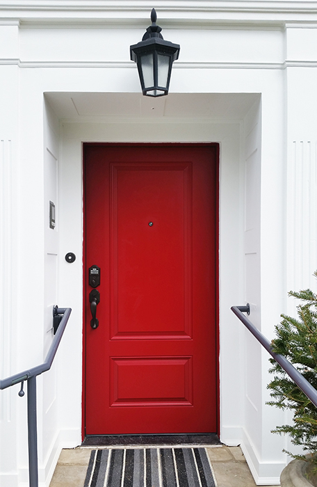 2 Panel Red Entry Door Fieldstone Windows Doors Ltd