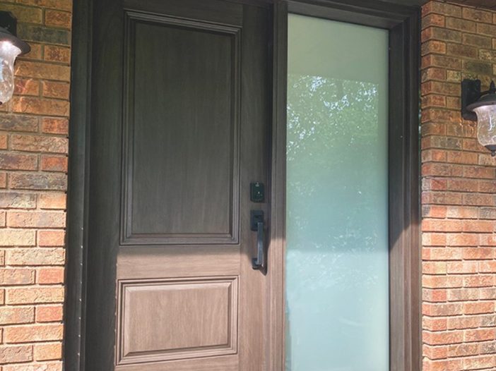 Single Fiberglass Door with a Right Sidelight