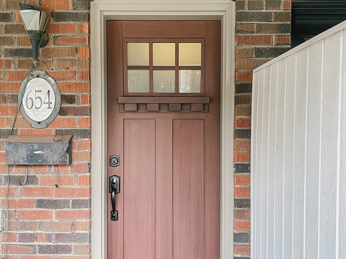 smooth fiberglass oak grain door