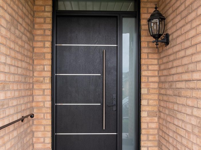 mahogany grain fiberglass door