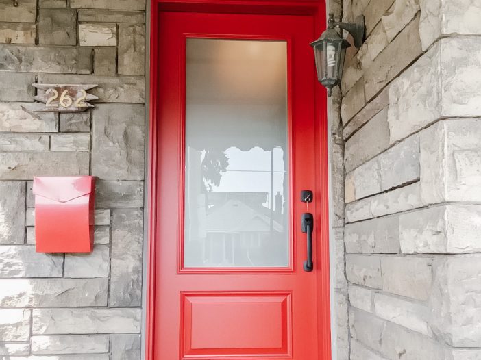 red fiberglass door