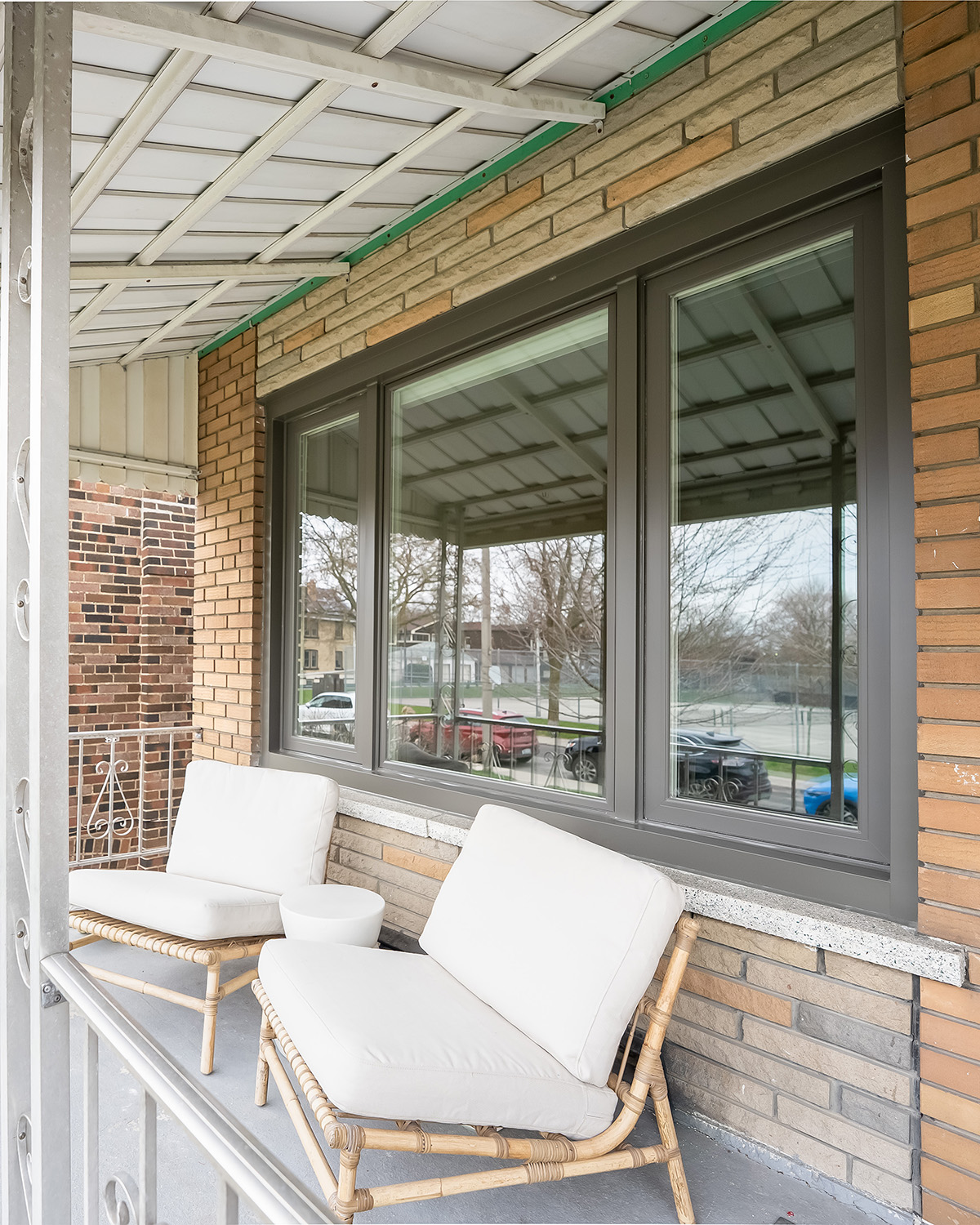 casement windows in windswept finish