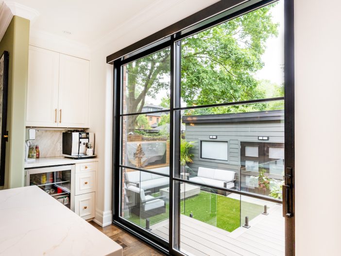Black Vinyl Patio Sliding Doors with Grilles - interior