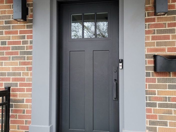 3 panel craftsman shaker fiberglass door