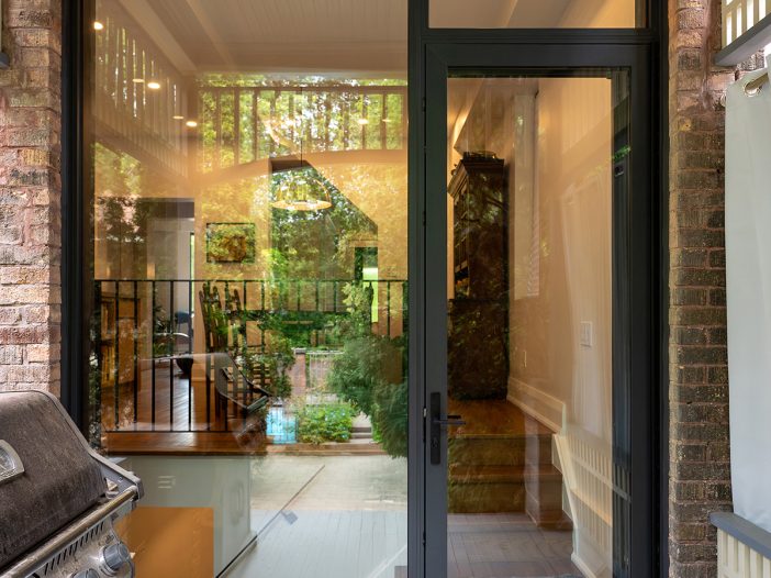 Fiberglass Rail and Stile Door in Iron Ore Colour - exterior