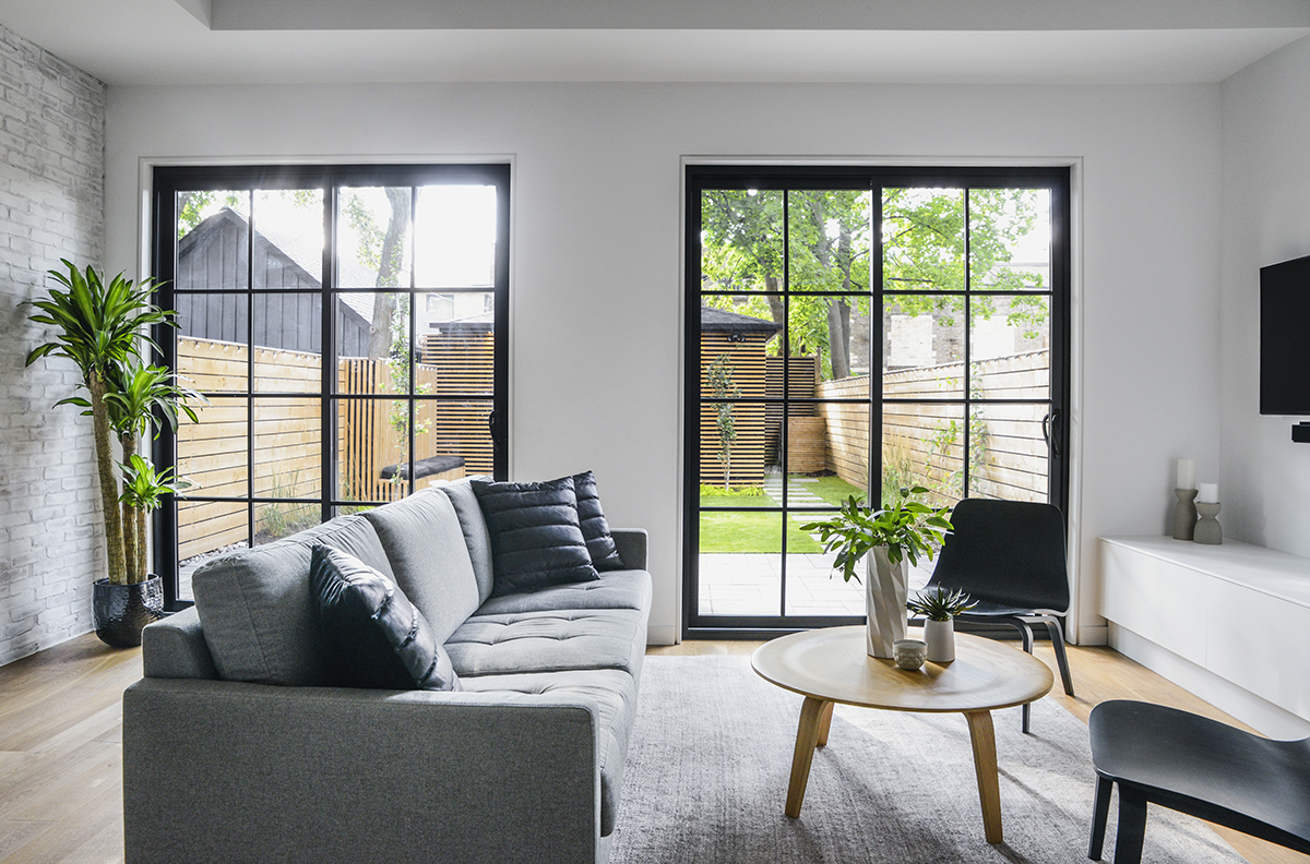 modern black vinyl sliding doors - interior