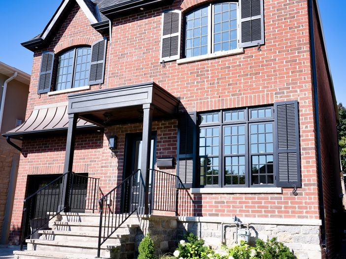 modern black vinyl windows - exterior