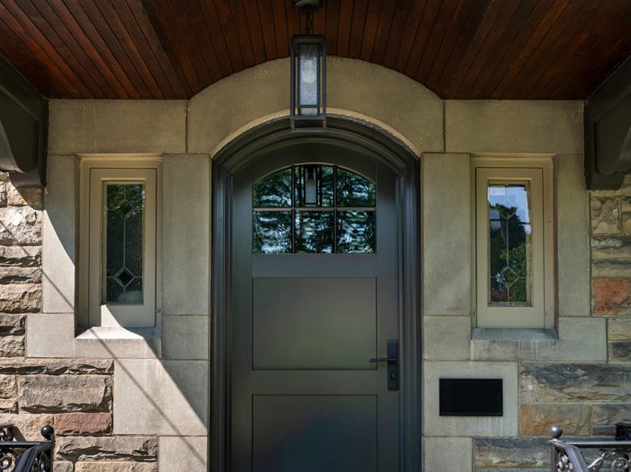 arched metal clad wood front door - exterior