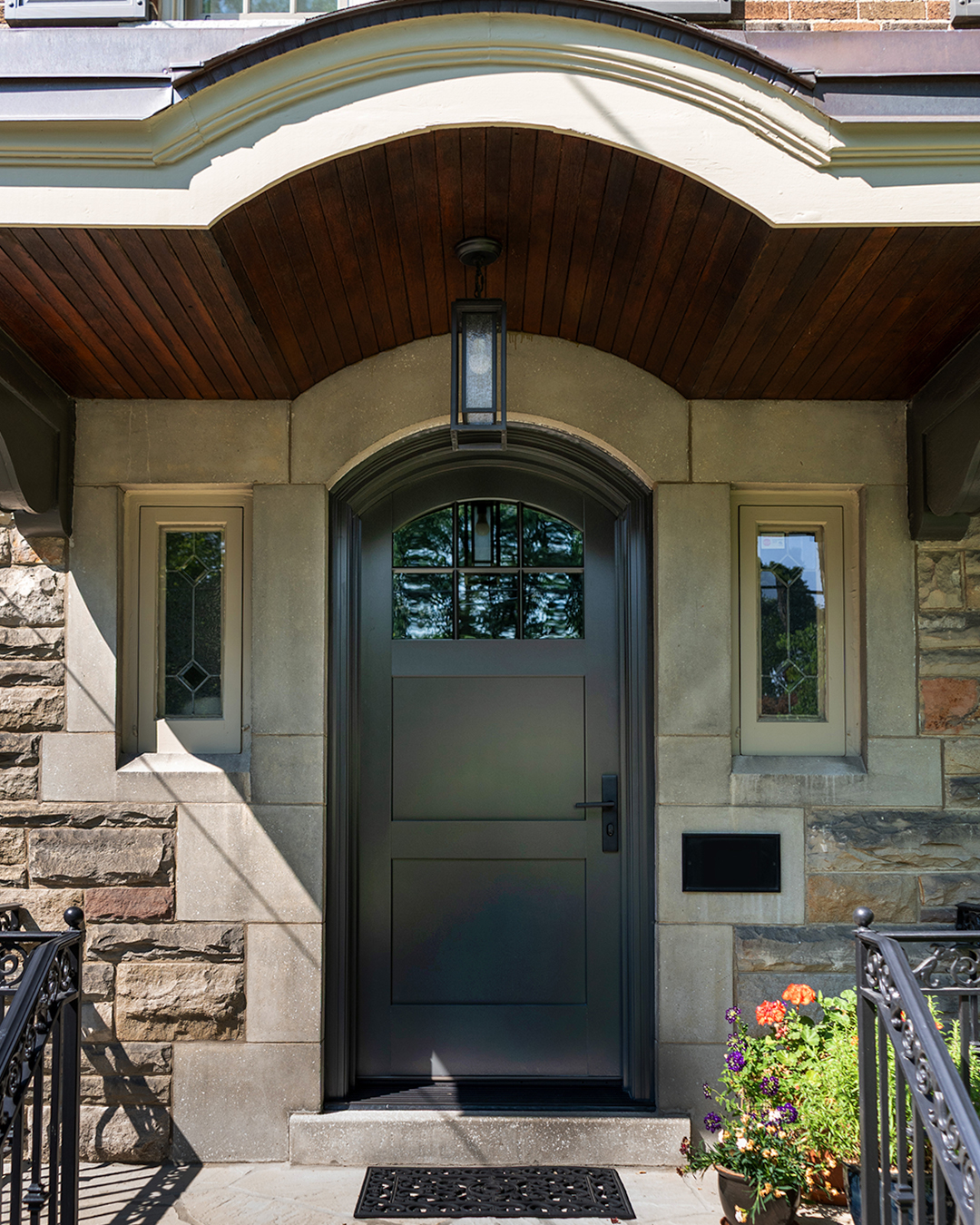 arched metal clad wood front door - exterior