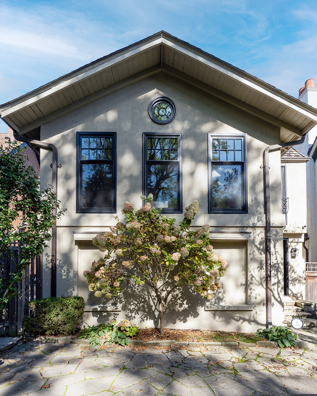 black single hung metal clad windows - back
