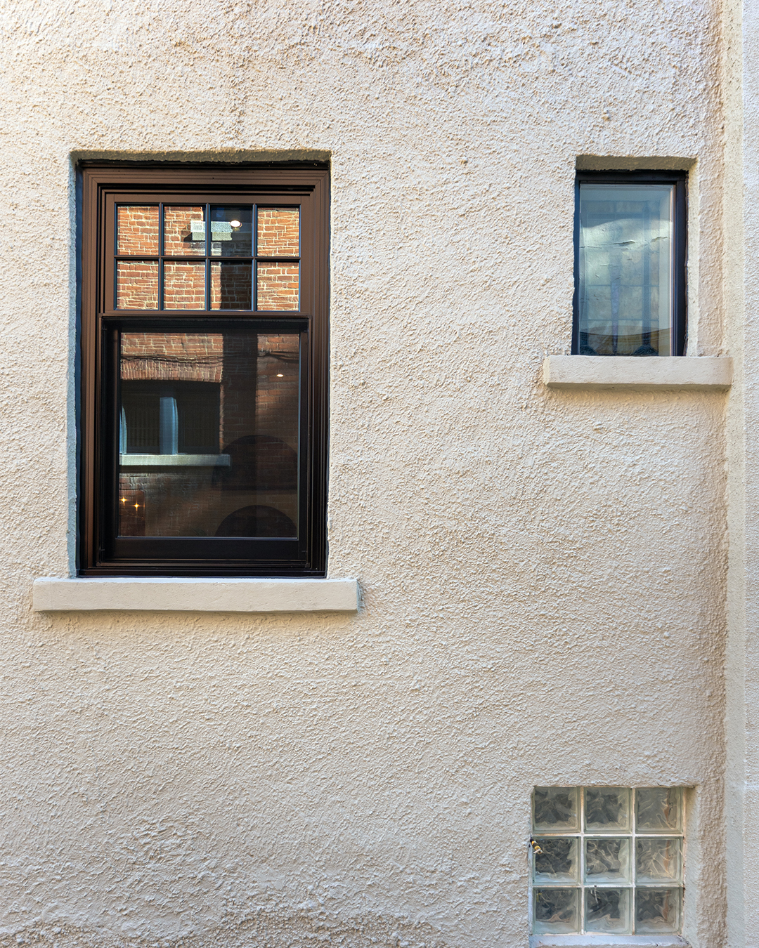 black single hung metal clad windows - side exterior
