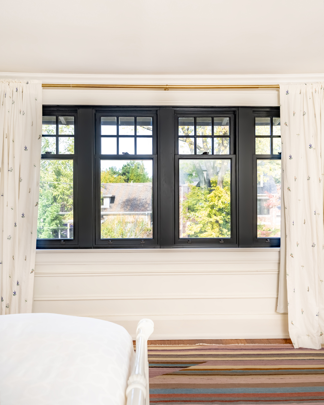 black single hung metal clad windows - bedroom