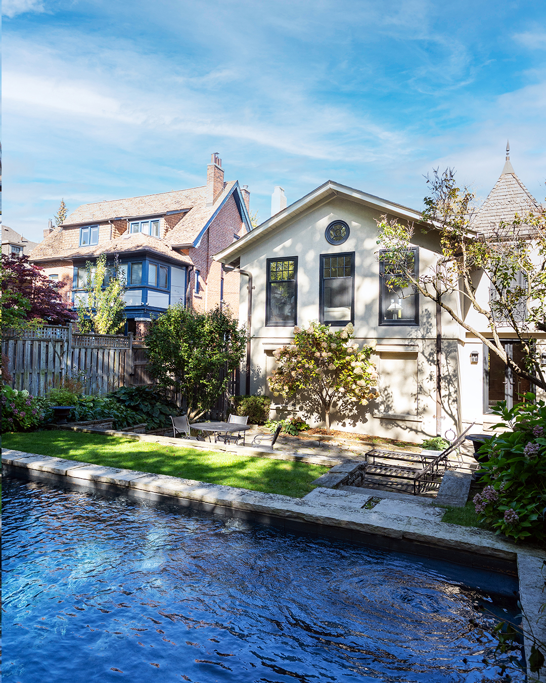 black single hung metal clad windows - backyard pool