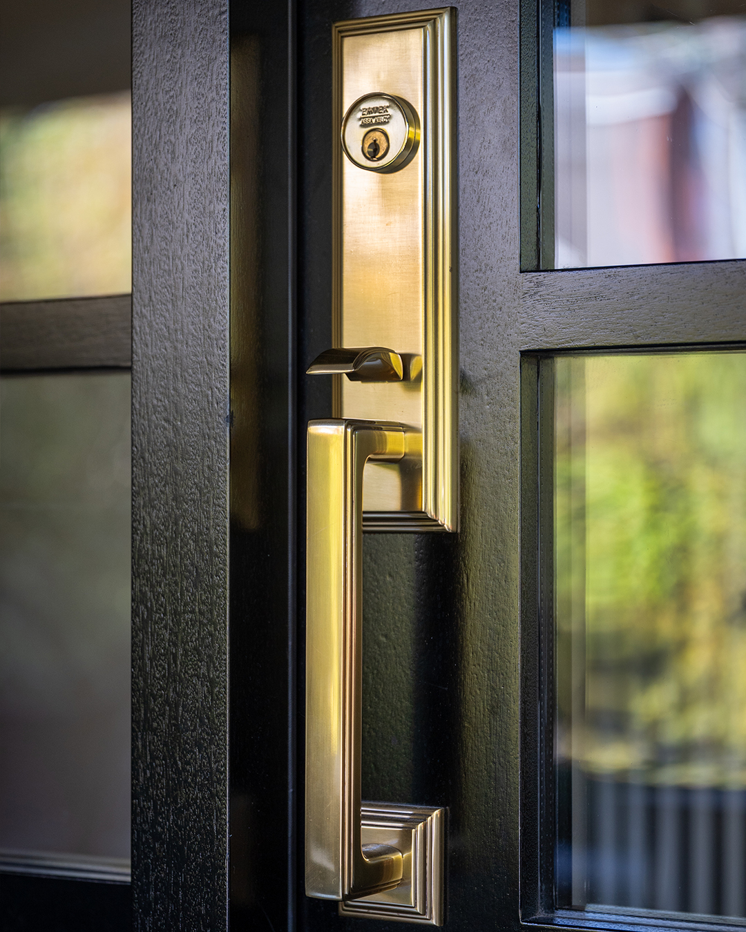 solid mahogany wood door - hardware exterior