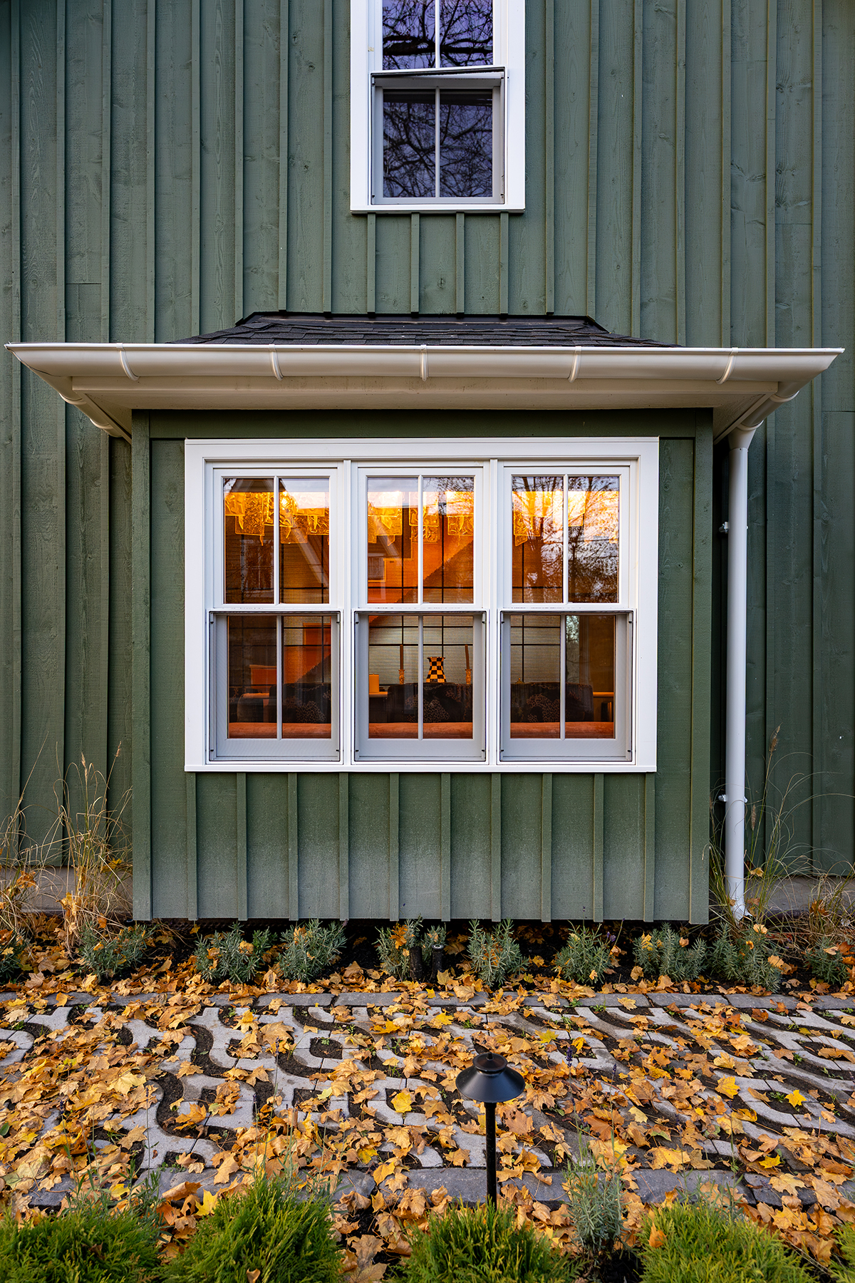 single hung hardwood windows - side exterior