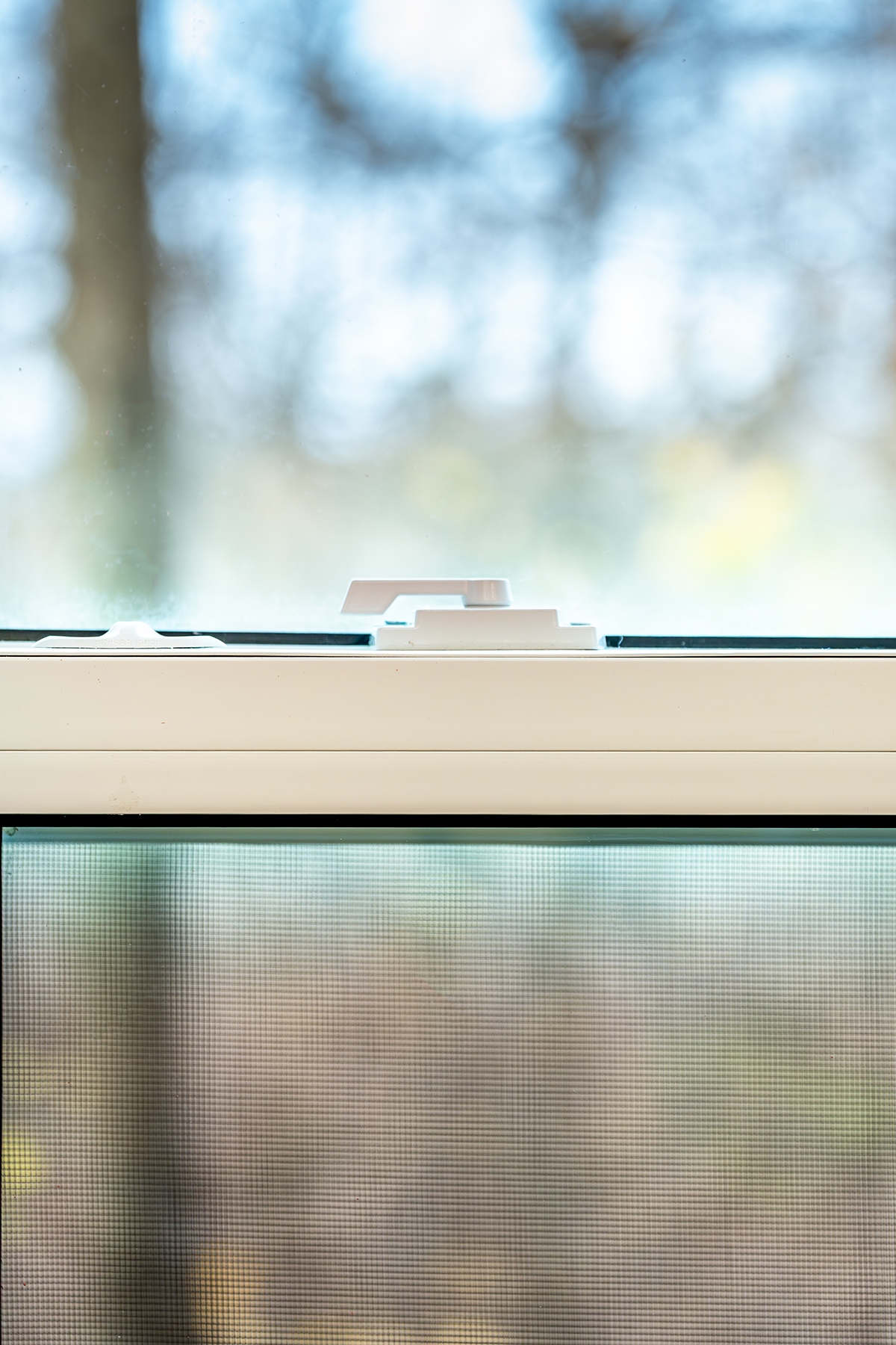 single hung hardwood windows - hardware closeup